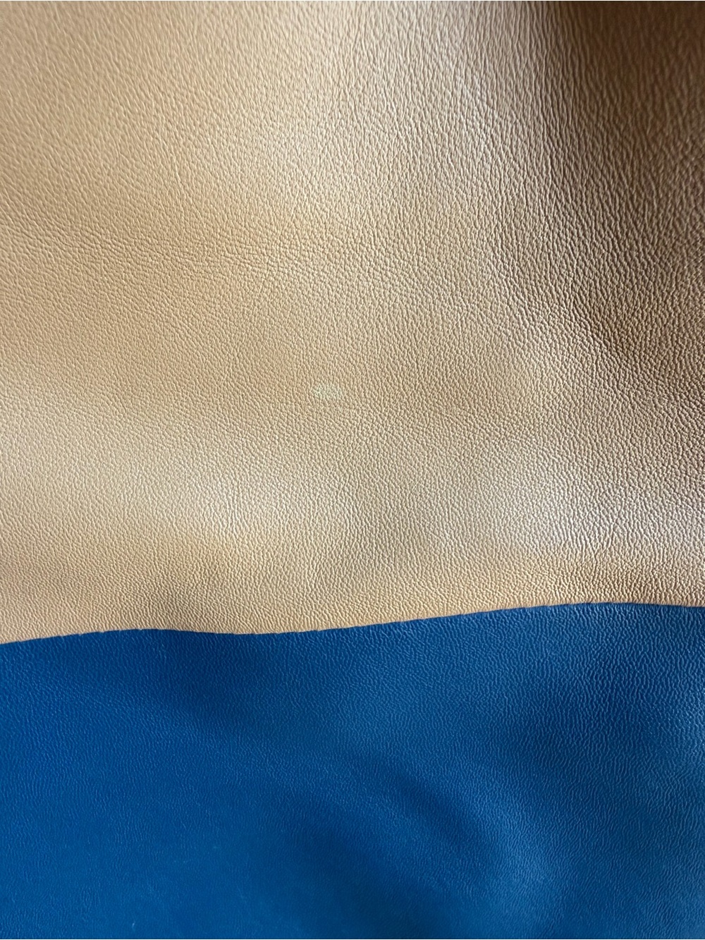 SOLD 🛑 Celine CABA Two-Tone Leather Tote in Tan and Blue - Picture 6 of 14